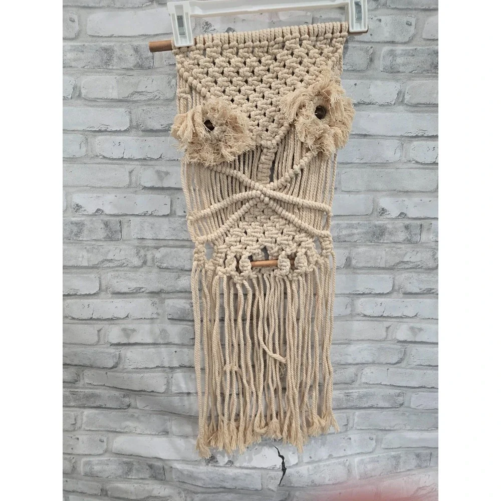 Owl Macrame Wall Hanging Handmade Woven Tapestry Boho Art Home‎ Decor Tassel 70s
